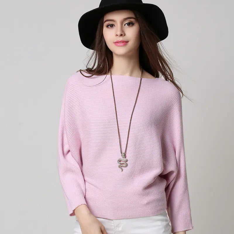 Women's Loose Long-Sleeved Knitted Pullover Sweater