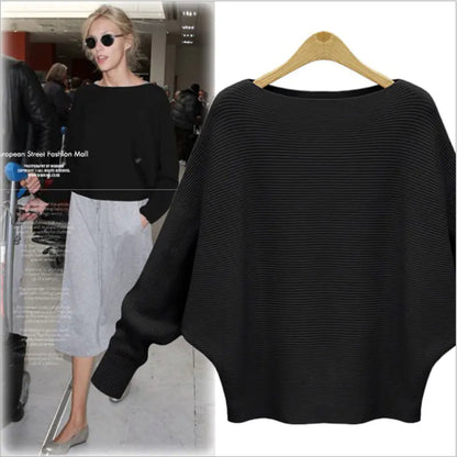 Women's Loose Long-Sleeved Knitted Pullover Sweater